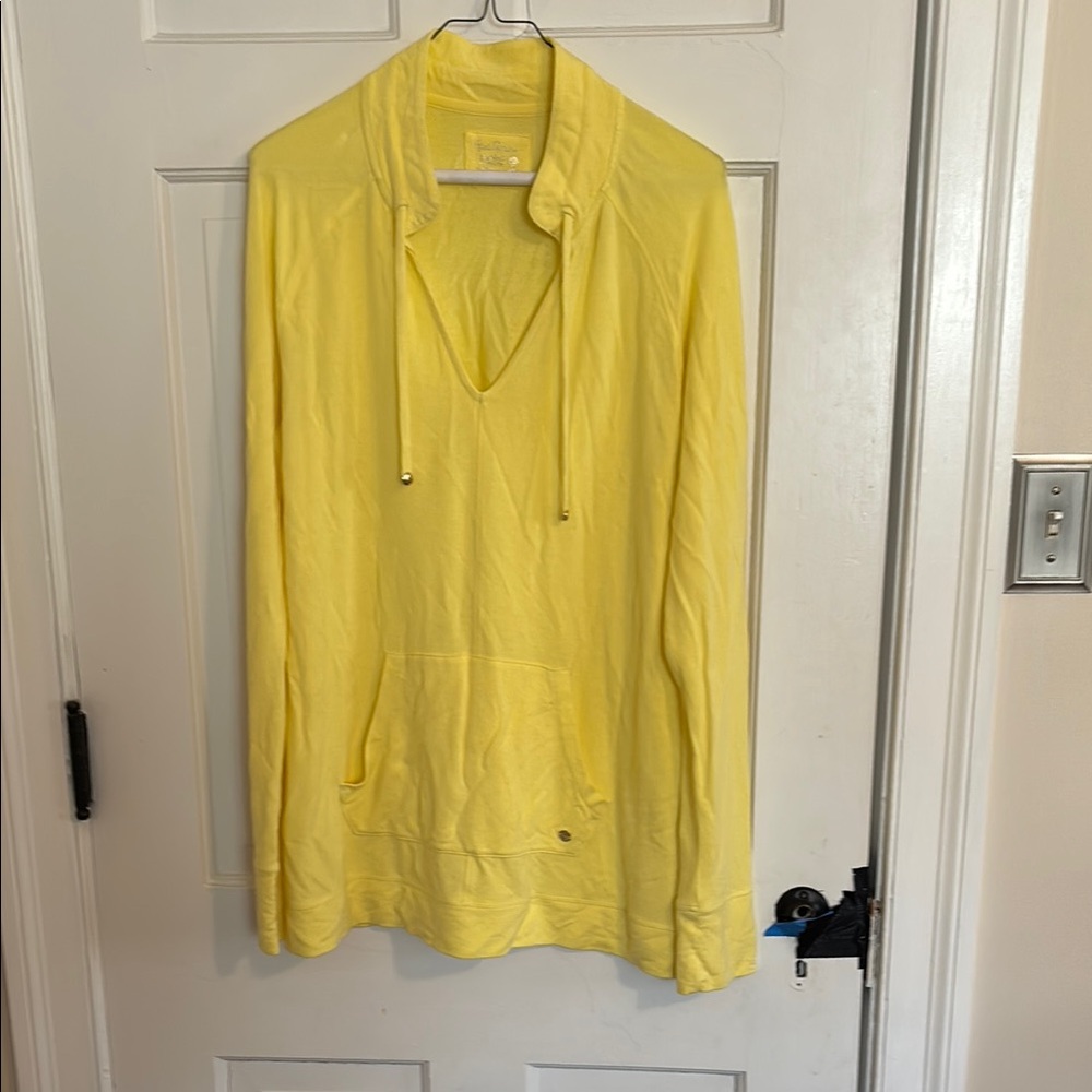 Lily Pulitzer Luxletic Yellow Hoodie with Front Pocket